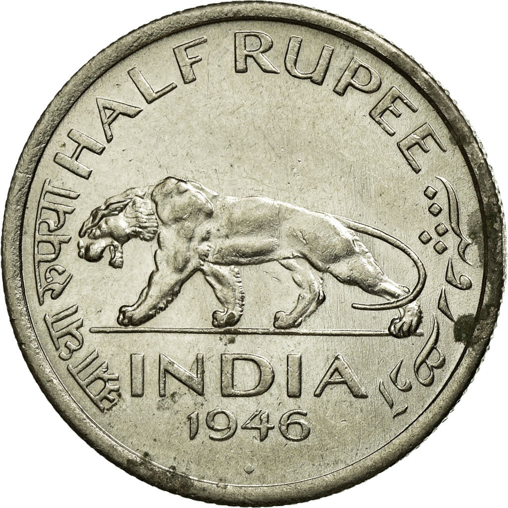 Monnaie, INDIA-REPUBLIC, 1/2 Rupee, 1946, Mumbai, Bombay, TTB, Nickel, KM:Pn2