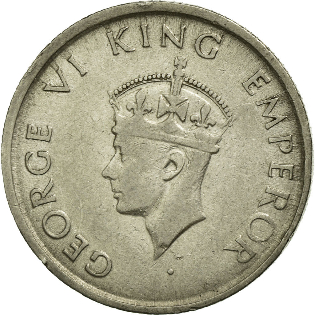 Monnaie, INDIA-REPUBLIC, 1/2 Rupee, 1947, Mumbai, Bombay, TTB, Copper-nickel