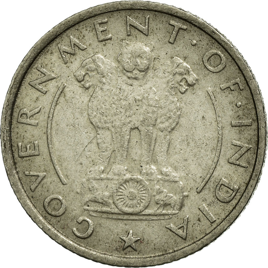 Coin, INDIA-REPUBLIC, 1/4 Rupee, 1950, VF(30-35), Nickel, KM:5.1