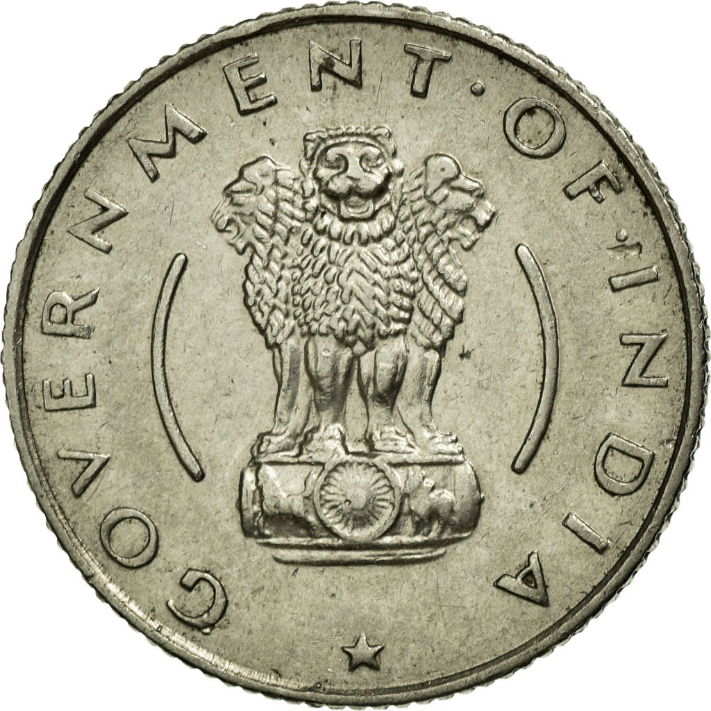 Coin, INDIA-REPUBLIC, 1/4 Rupee, 1956, Calcutta, EF(40-45), Nickel, KM:5.3