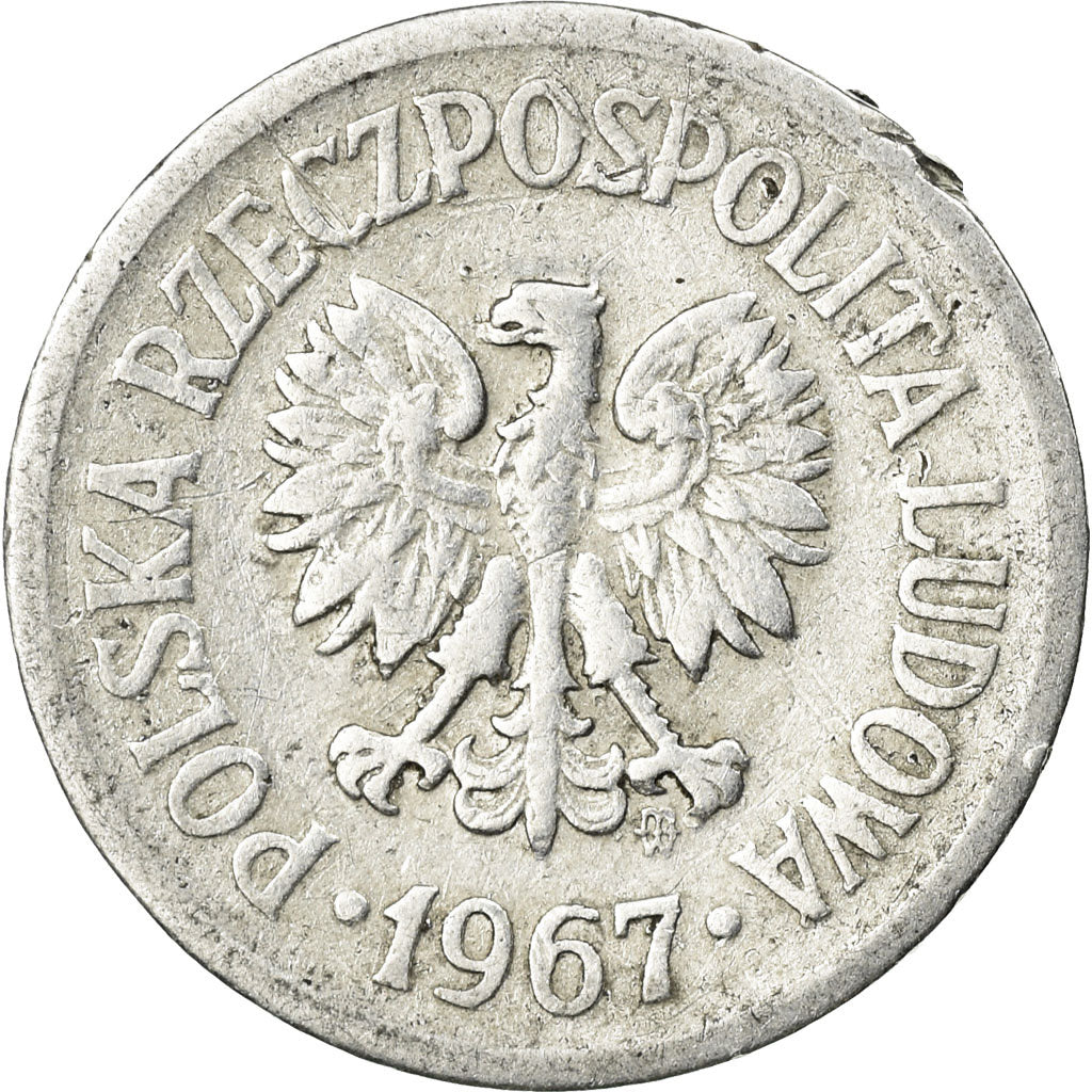 Moneda, Polonia, 10 Groszy, 1967, Warsaw, BC+, Aluminio, KM:AA47