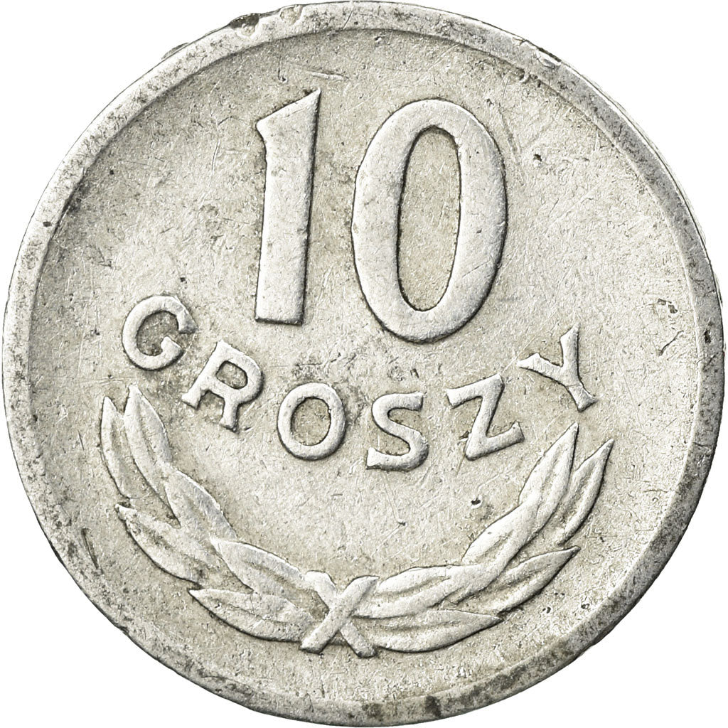 Moneda, Polonia, 10 Groszy, 1967, Warsaw, BC+, Aluminio, KM:AA47