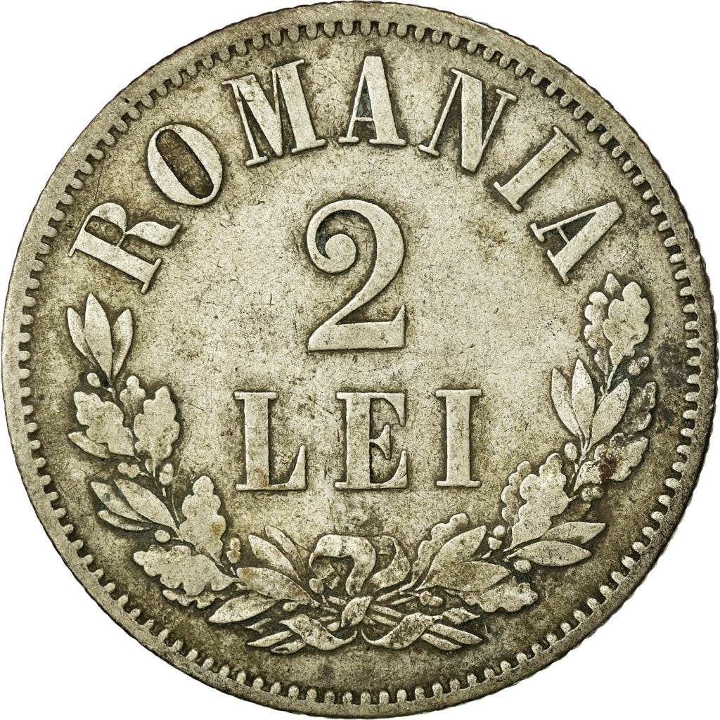 Coin, Romania, Carol I, 2 Lei, 1875, EF(40-45), Silver, KM:8