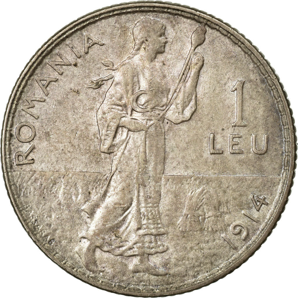 Coin, Romania, Carol I, Leu, 1914, EF(40-45), Silver, KM:42