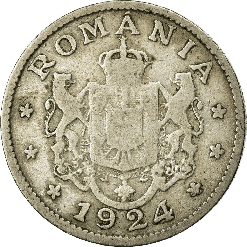 Coin, Romania, Ferdinand I, Leu, 1924, VF(30-35), Copper-nickel, KM:46
