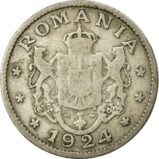 Coin, Romania, Ferdinand I, Leu, 1924, VF(30-35), Copper-nickel, KM:46