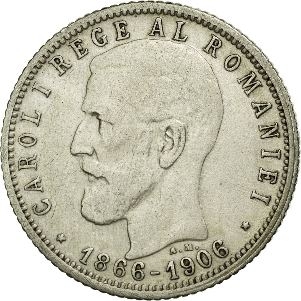Coin, Romania, Carol I, Leu, 1906, EF(40-45), Silver, KM:34