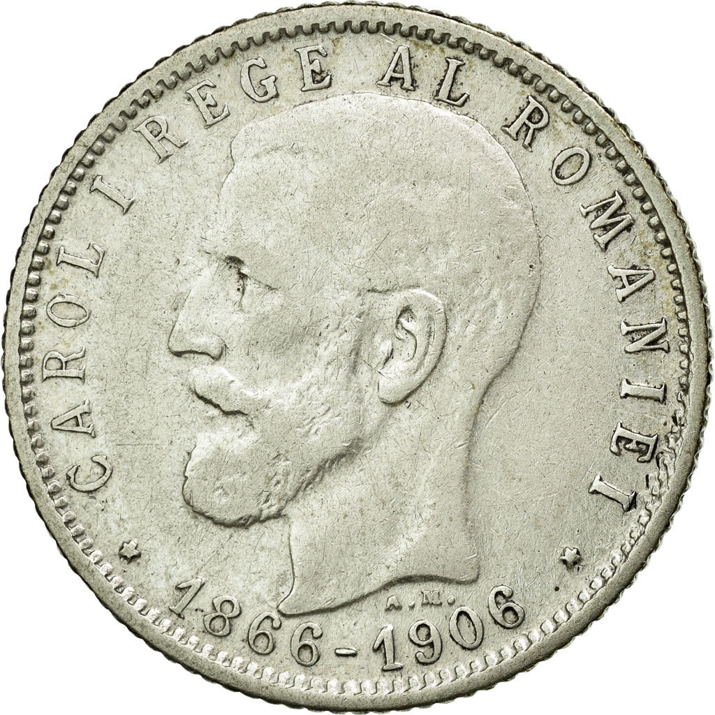 Coin, Romania, Carol I, Leu, 1906, VF(30-35), Silver, KM:34