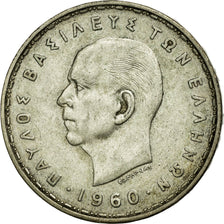 Coin, Greece, Paul I, 20 Drachmai, 1960, EF(40-45), Silver, KM:85