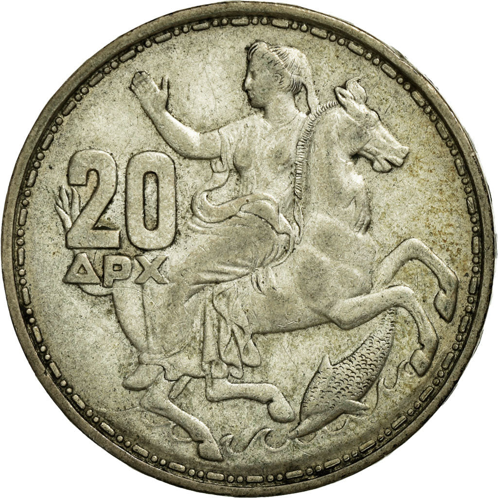 Coin, Greece, Paul I, 20 Drachmai, 1960, EF(40-45), Silver, KM:85