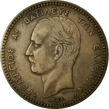 Coin, Greece, George I, 10 Lepta, 1882, EF(40-45), Copper, KM:55