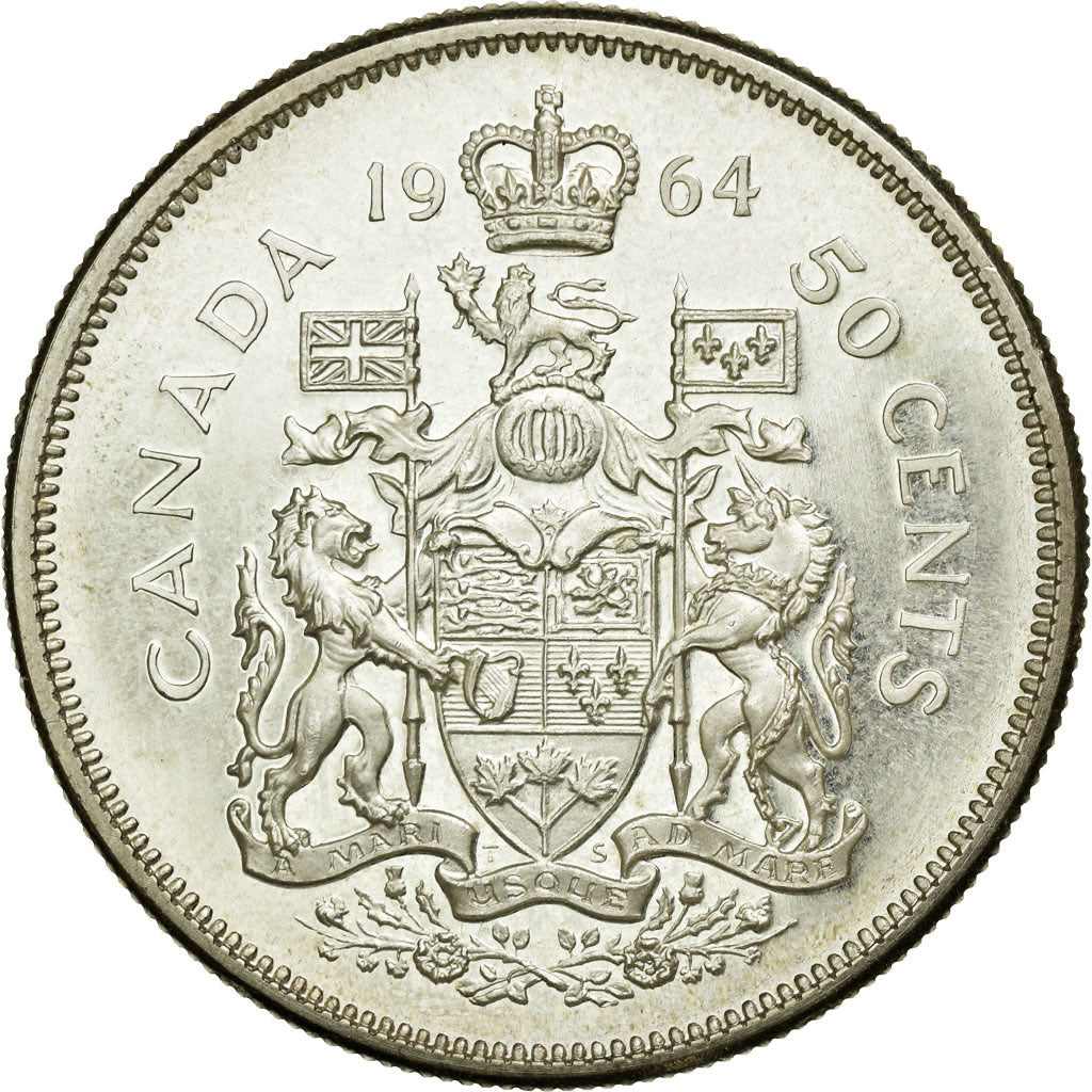 Moneta, Canada, Elizabeth II, 50 Cents, 1964, Royal Canadian Mint, Ottawa, BB