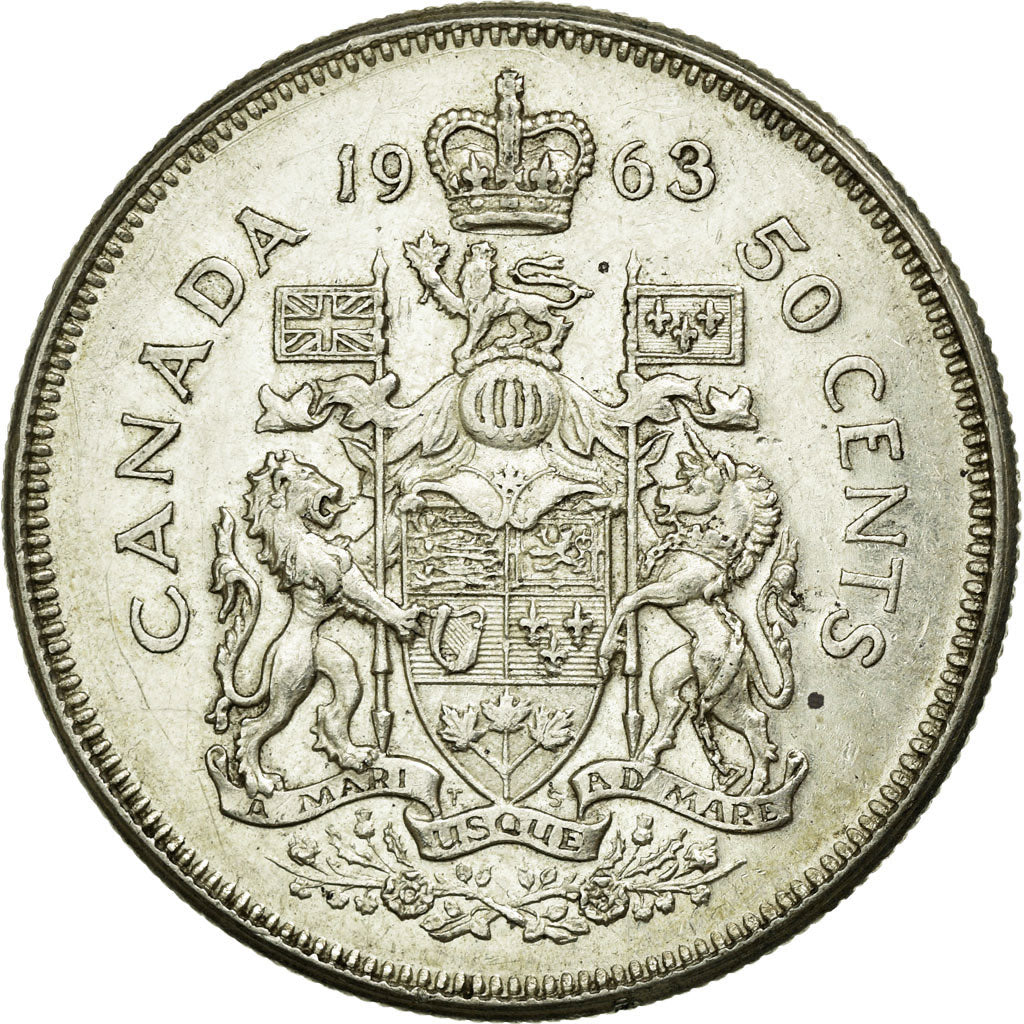 Coin, Canada, Elizabeth II, 50 Cents, 1963, Royal Canadian Mint, Ottawa