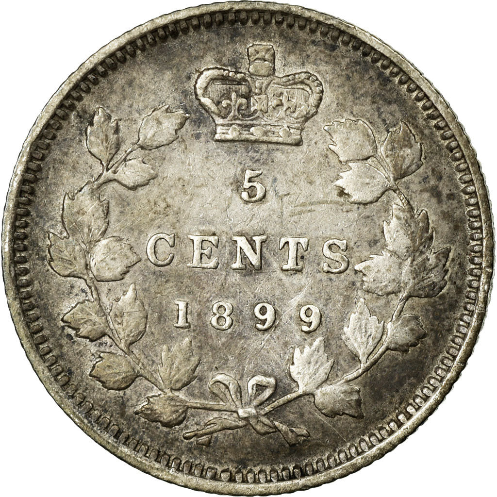 Monnaie, Canada, Victoria, 5 Cents, 1899, Royal Canadian Mint, TTB, Argent, KM:2