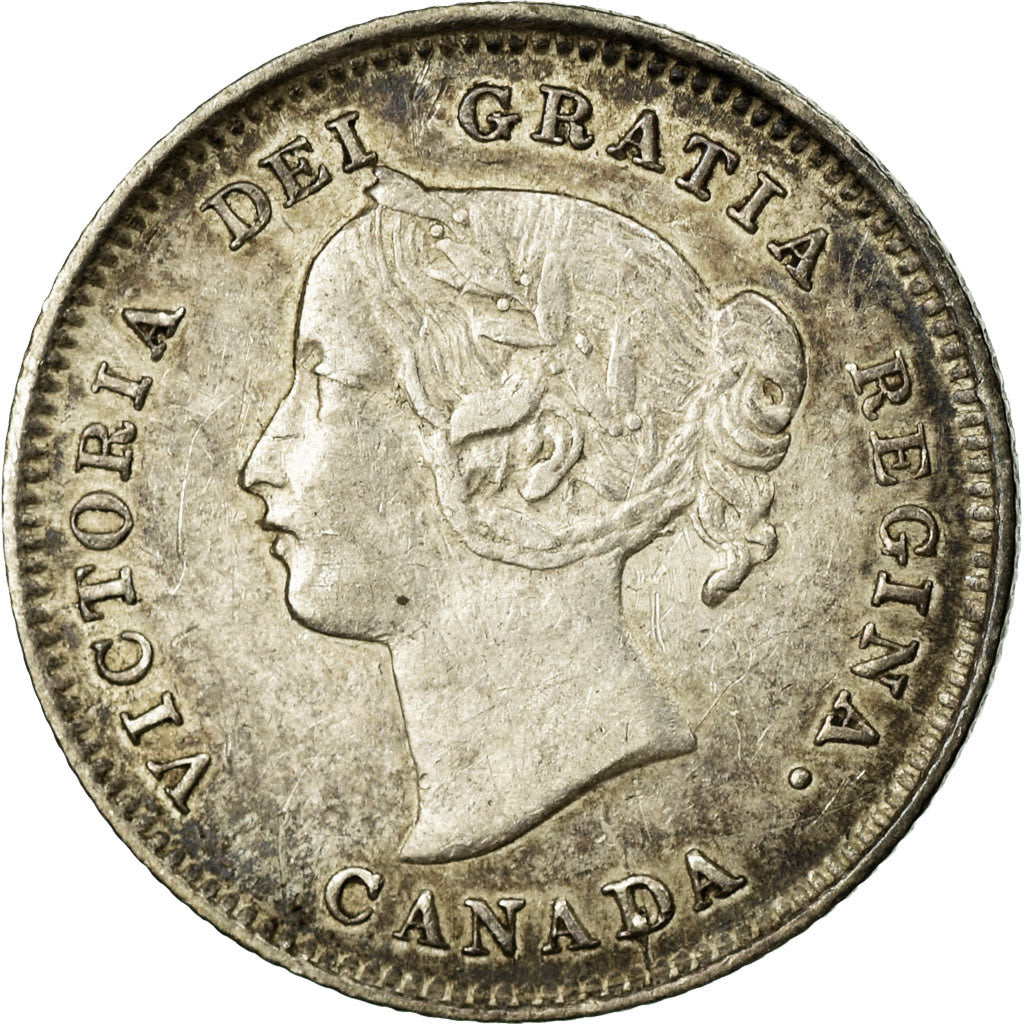 Coin, Canada, Victoria, 5 Cents, 1896, Royal Canadian Mint, EF(40-45), Silver