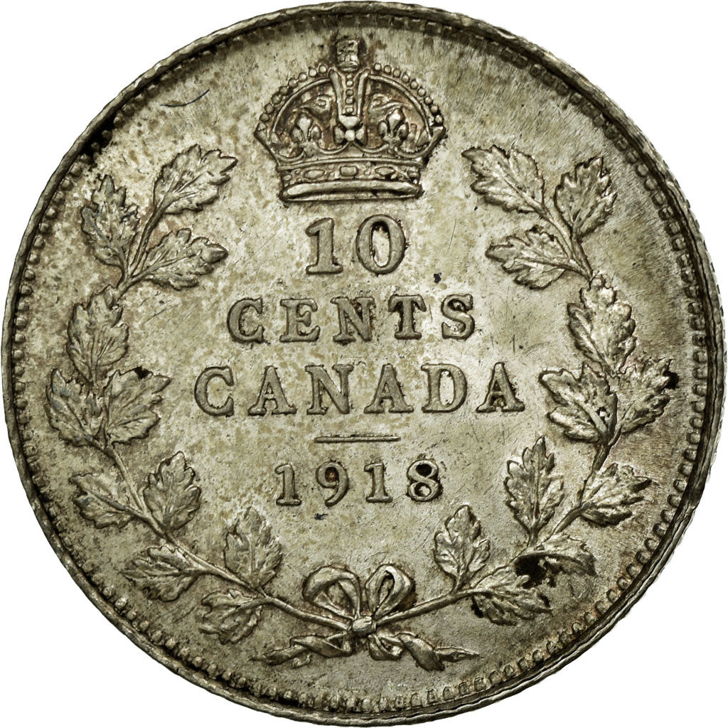 Coin, Canada, George V, 10 Cents, 1918, Royal Canadian Mint, Ottawa, EF(40-45)