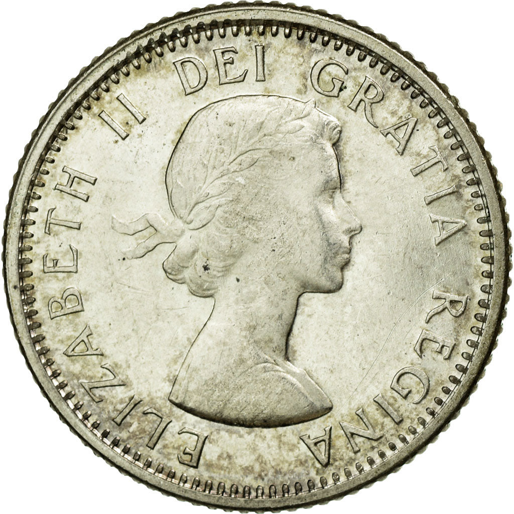 Moeda, Canadá, Elizabeth II, 10 Cents, 1964, Royal Canadian Mint, Ottawa