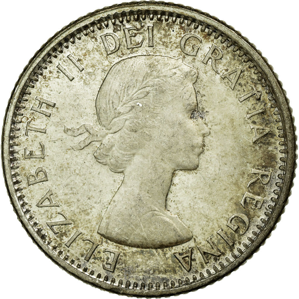 Moeda, Canadá, Elizabeth II, 10 Cents, 1964, Royal Canadian Mint, Ottawa