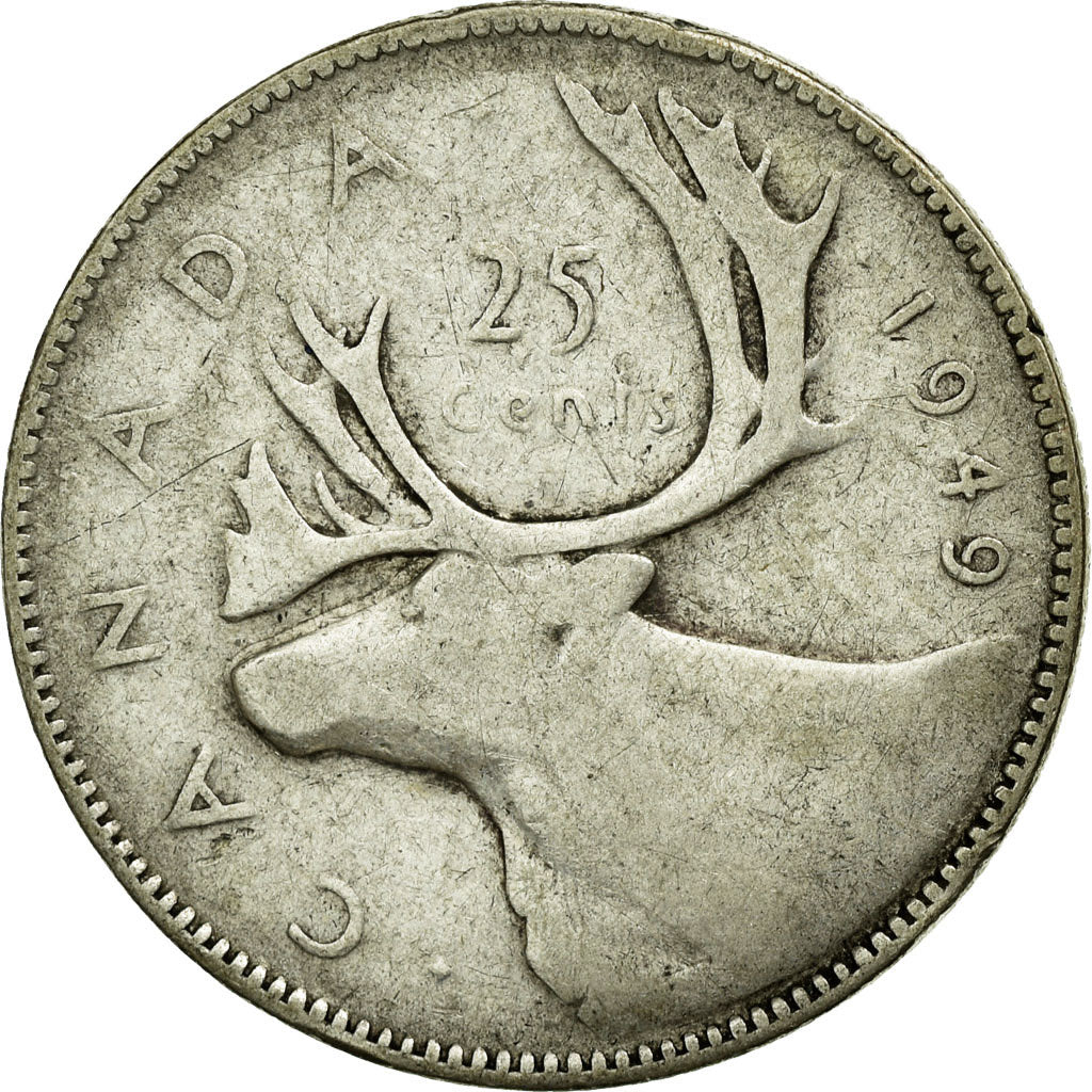 Coin, Canada, George VI, 25 Cents, 1949, Royal Canadian Mint, Ottawa, VF(20-25)