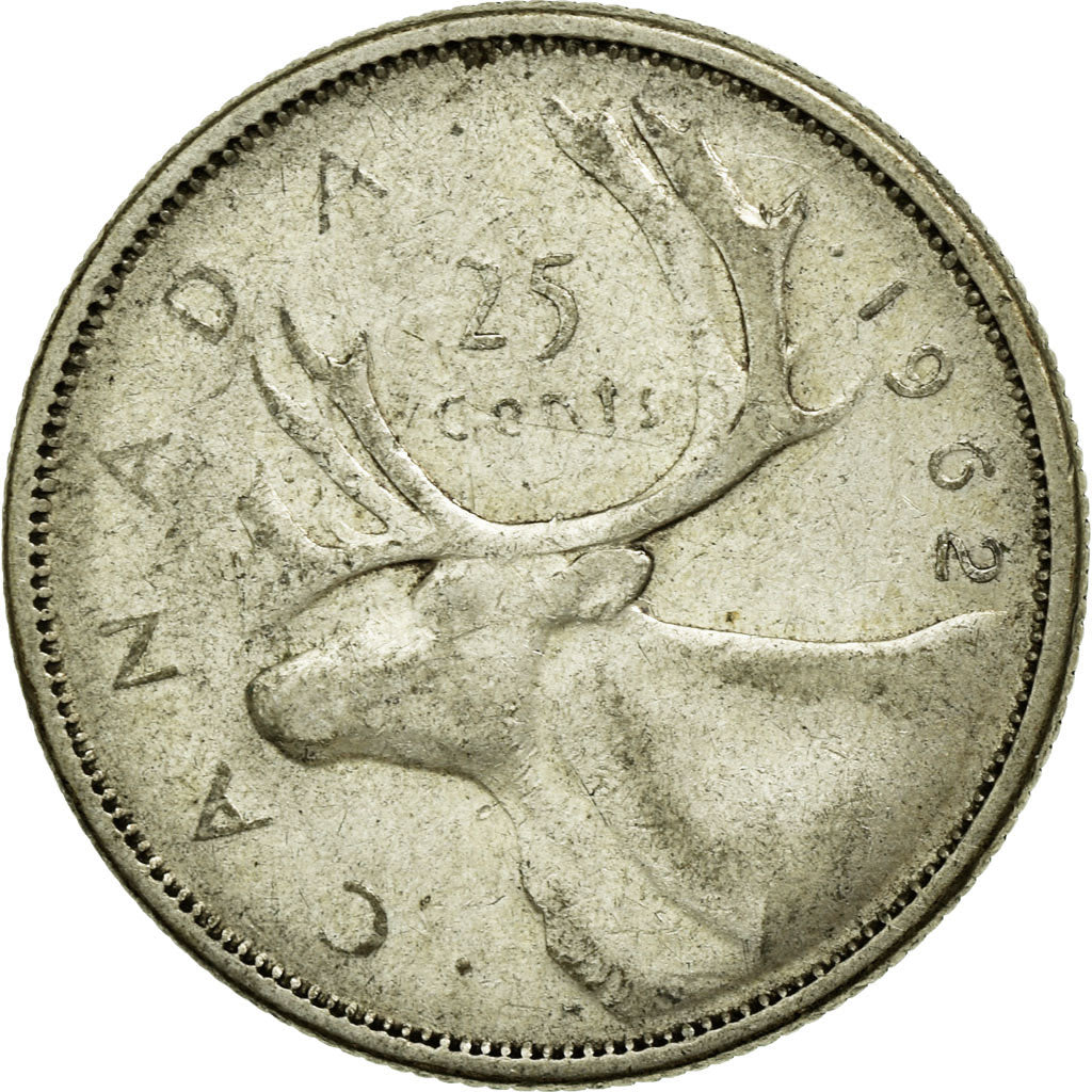 Coin, Canada, Elizabeth II, 25 Cents, 1962, Royal Canadian Mint, Ottawa