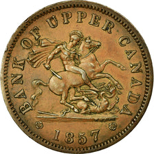 Coin, Canada, UPPER CANADA, Penny, 1857, Royal Canadian Mint, AU(50-53), Copper