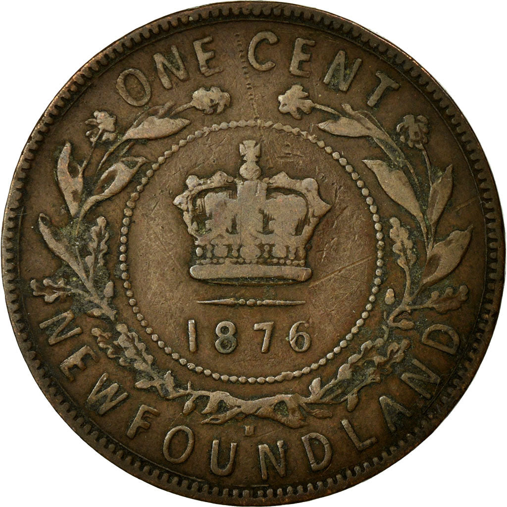 Coin, NEWFOUNDLAND, Large Cent, 1876, Royal Canadian Mint, VF(30-35), Bronze