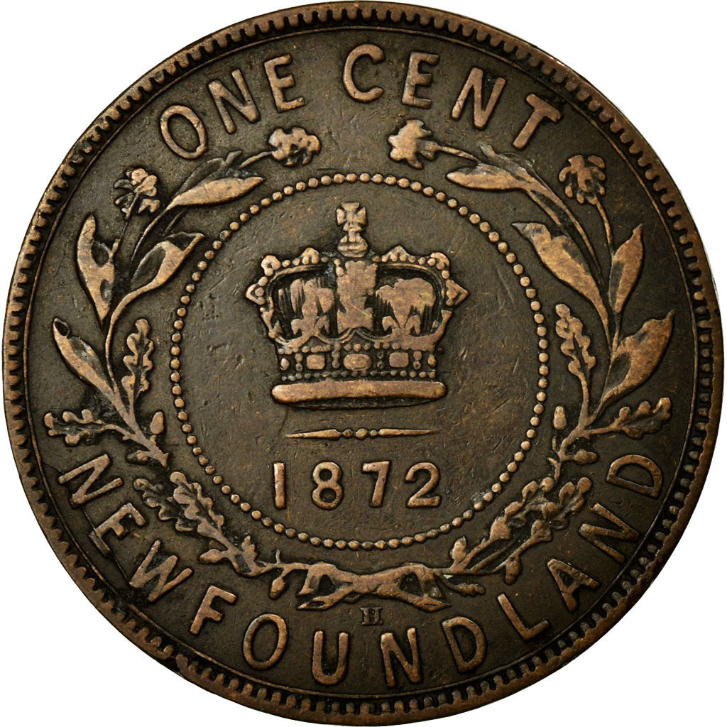 Coin, NEWFOUNDLAND, Large Cent, 1872, Royal Canadian Mint, EF(40-45), Bronze