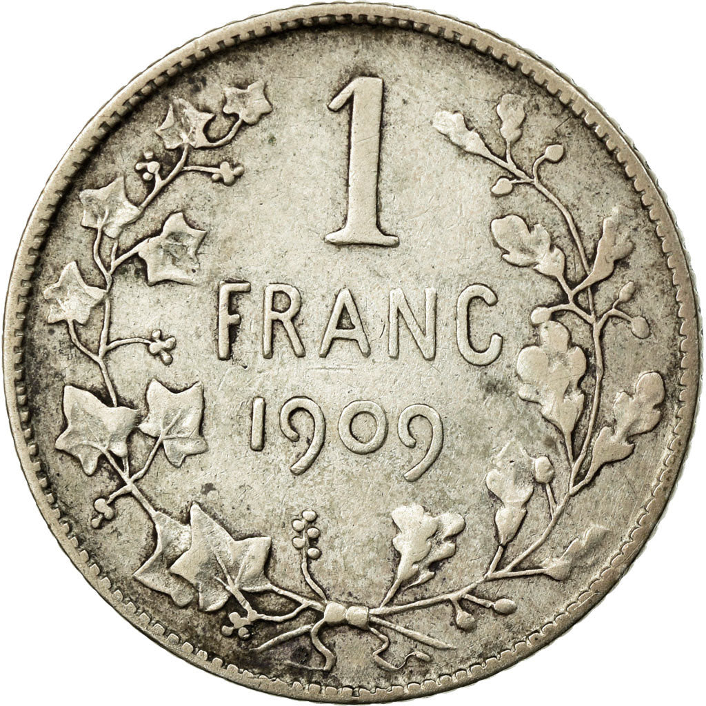 Coin, Belgium, Franc, 1909, VF(30-35), Silver, KM:56.1