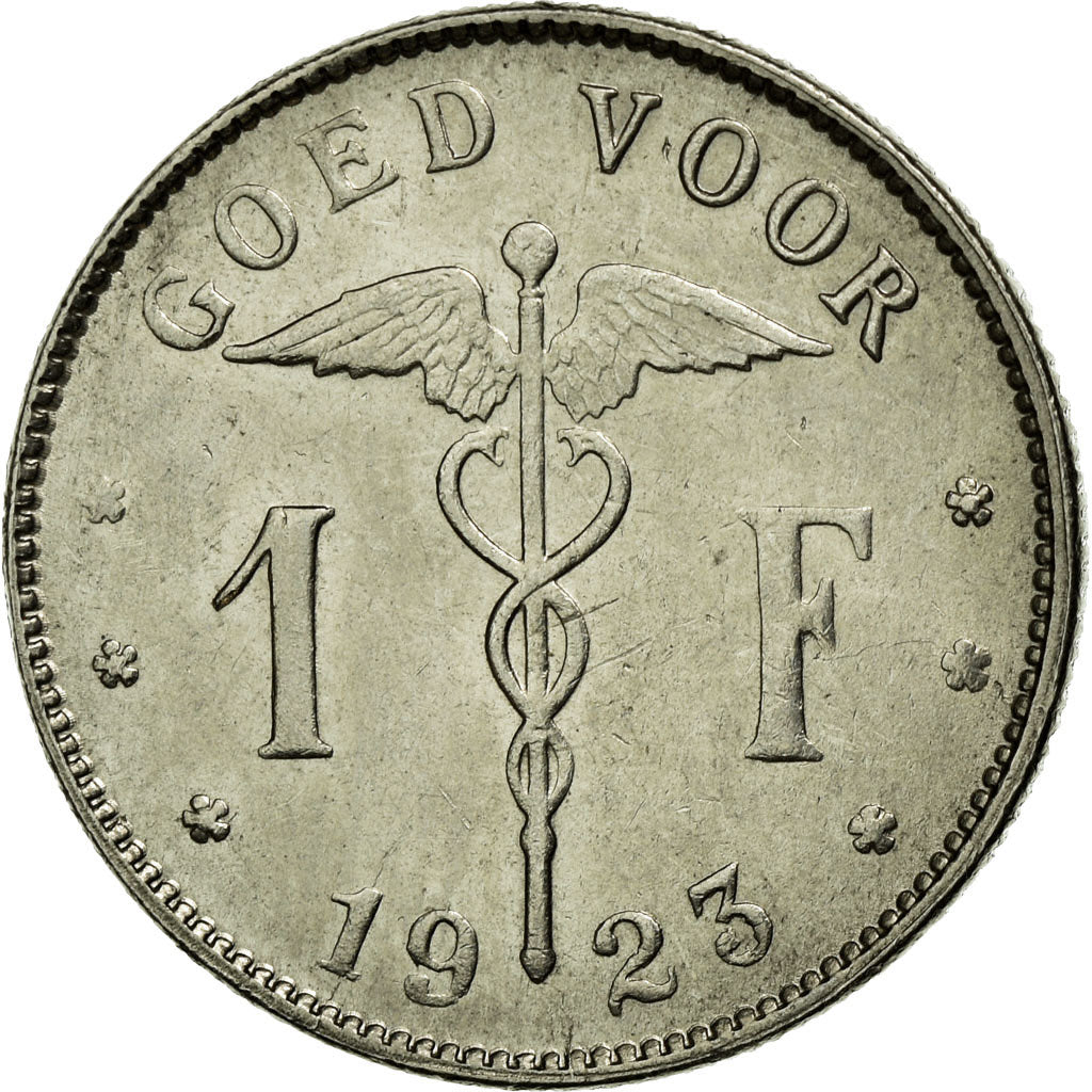 Coin, Belgium, Franc, 1923, AU(55-58), Nickel, KM:90