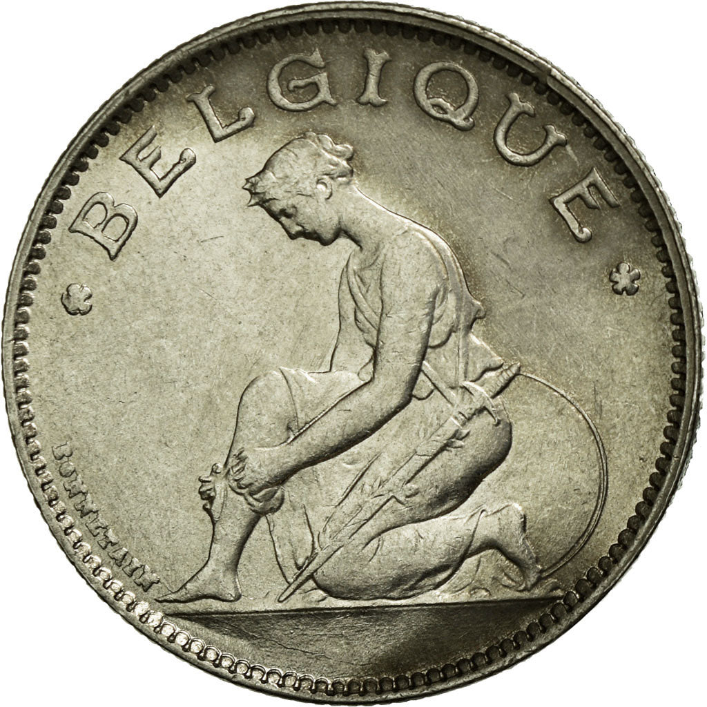 Coin, Belgium, Franc, 1928, AU(55-58), Nickel, KM:89