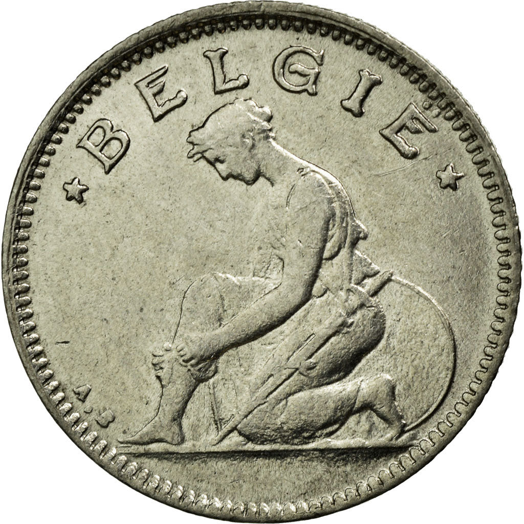 Coin, Belgium, 50 Centimes, 1923, AU(55-58), Nickel, KM:88
