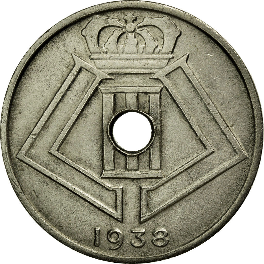 Monnaie, Belgique, 25 Centimes, 1938, TTB+, Nickel-brass, KM:115.1
