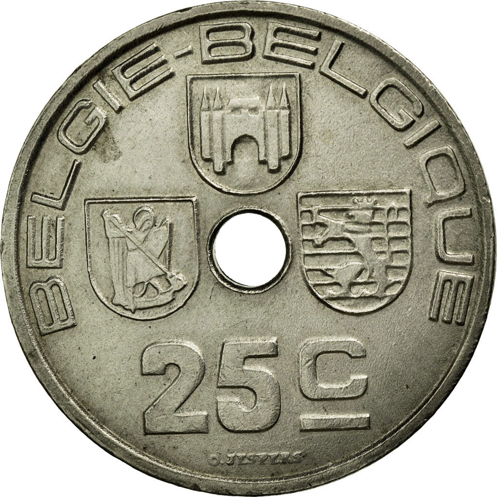 Monnaie, Belgique, 25 Centimes, 1938, TTB+, Nickel-brass, KM:115.1