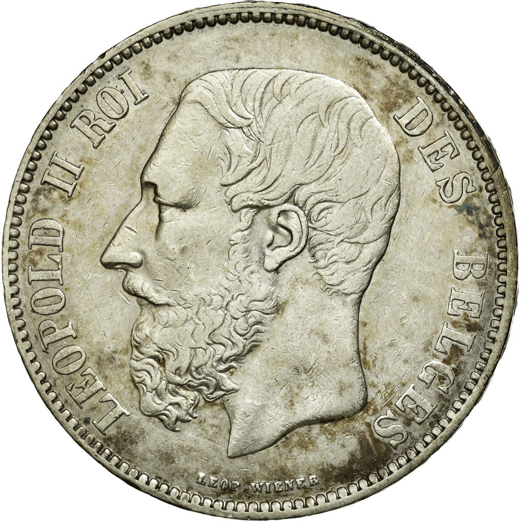 Coin, Belgium, Leopold II, 5 Francs, 5 Frank, 1868, EF(40-45), Silver, KM:24