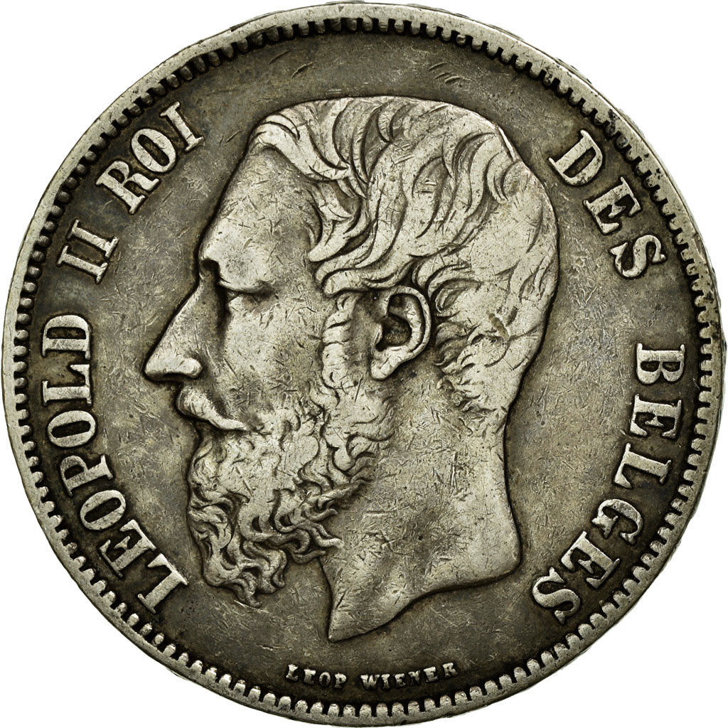 Coin, Belgium, Leopold II, 5 Francs, 5 Frank, 1873, EF(40-45), Silver, KM:24