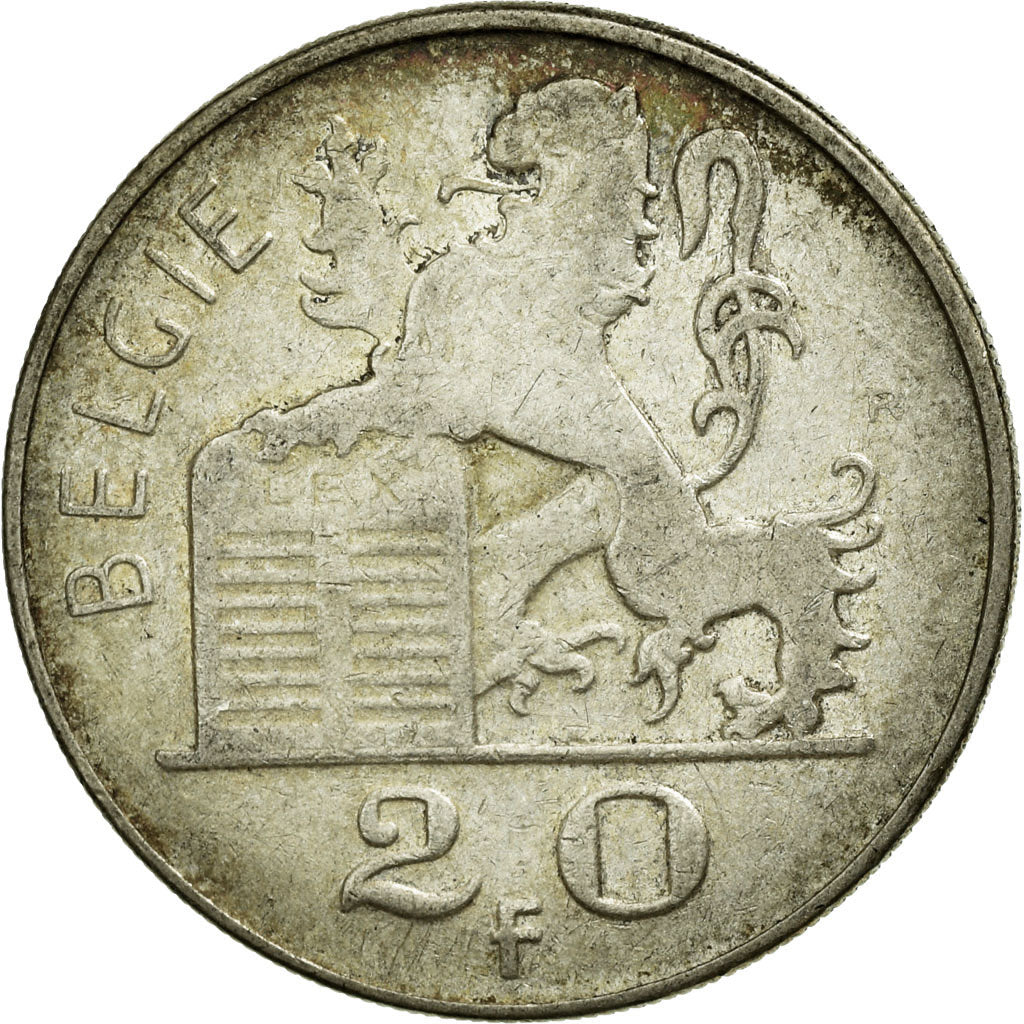 Coin, Belgium, 20 Francs, 20 Frank, 1951, VF(30-35), Silver, KM:141.1
