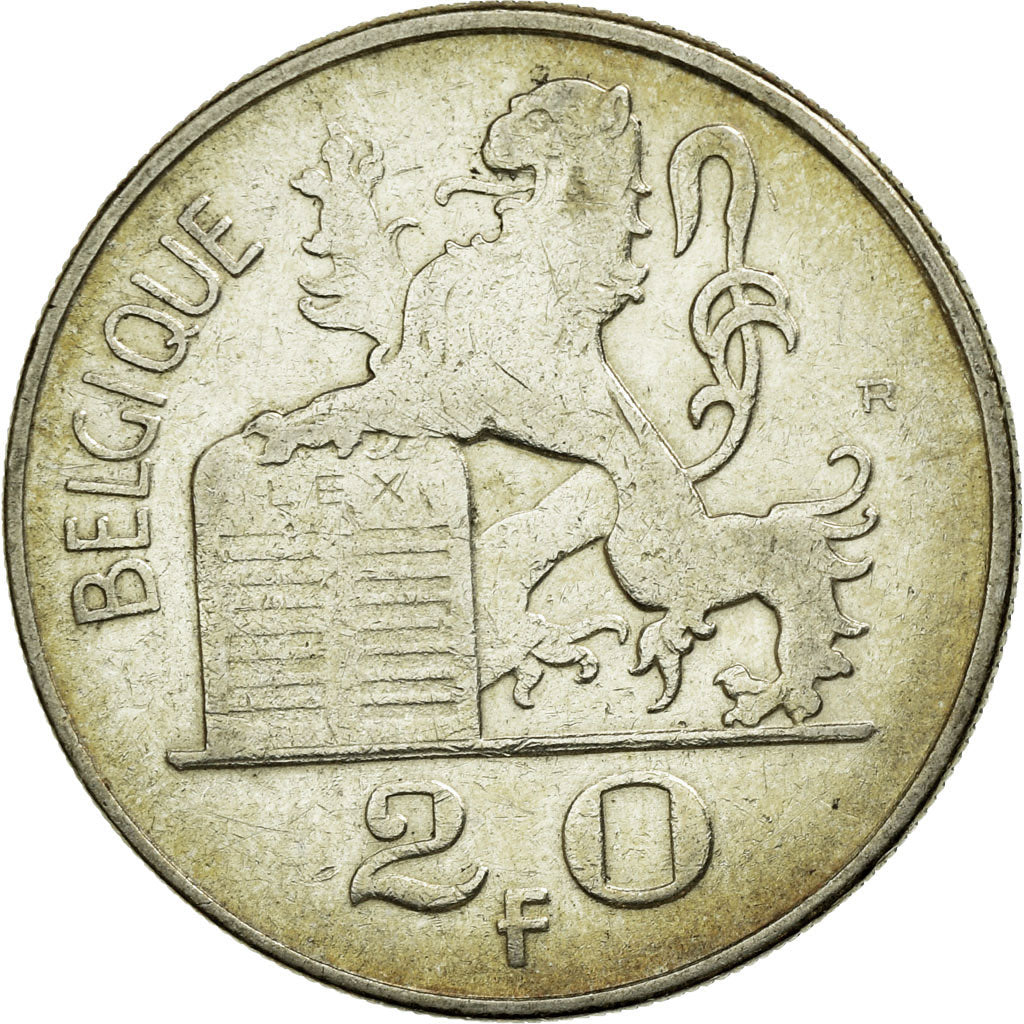 Coin, Belgium, 20 Francs, 20 Frank, 1950, VF(30-35), Silver, KM:140.1