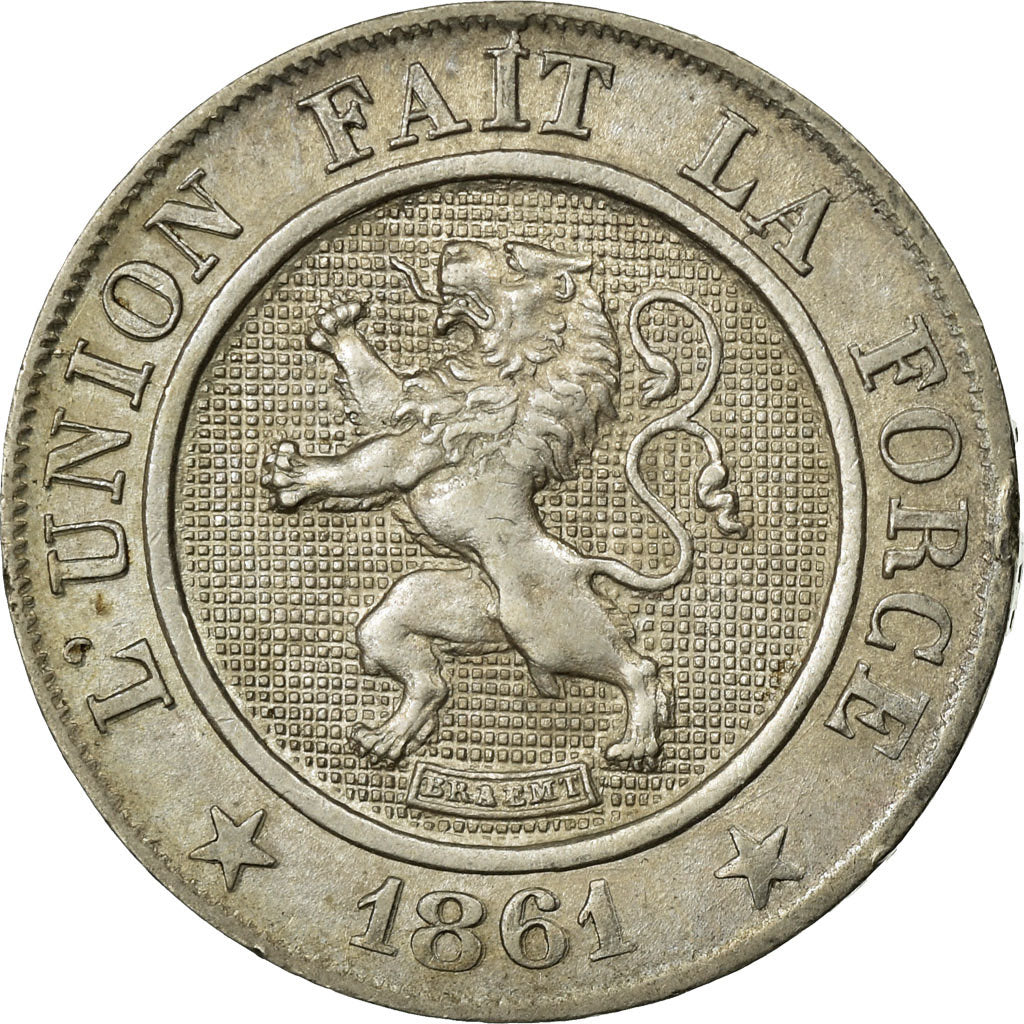 Coin, Belgium, Leopold I, 10 Centimes, 1861, EF(40-45), Copper-nickel, KM:22