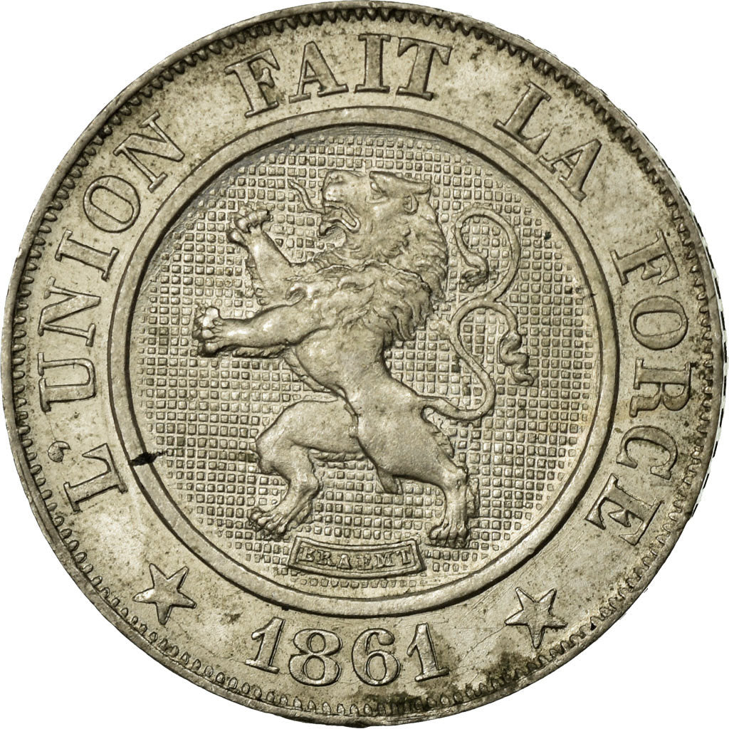 Coin, Belgium, Leopold I, 10 Centimes, 1861, EF(40-45), Copper-nickel, KM:22