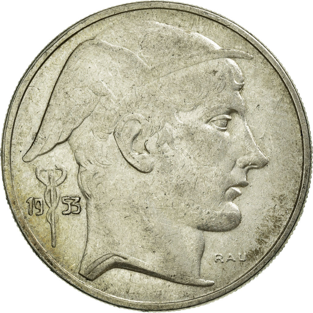 Coin, Belgium, 20 Francs, 20 Frank, 1953, EF(40-45), Silver, KM:141.1