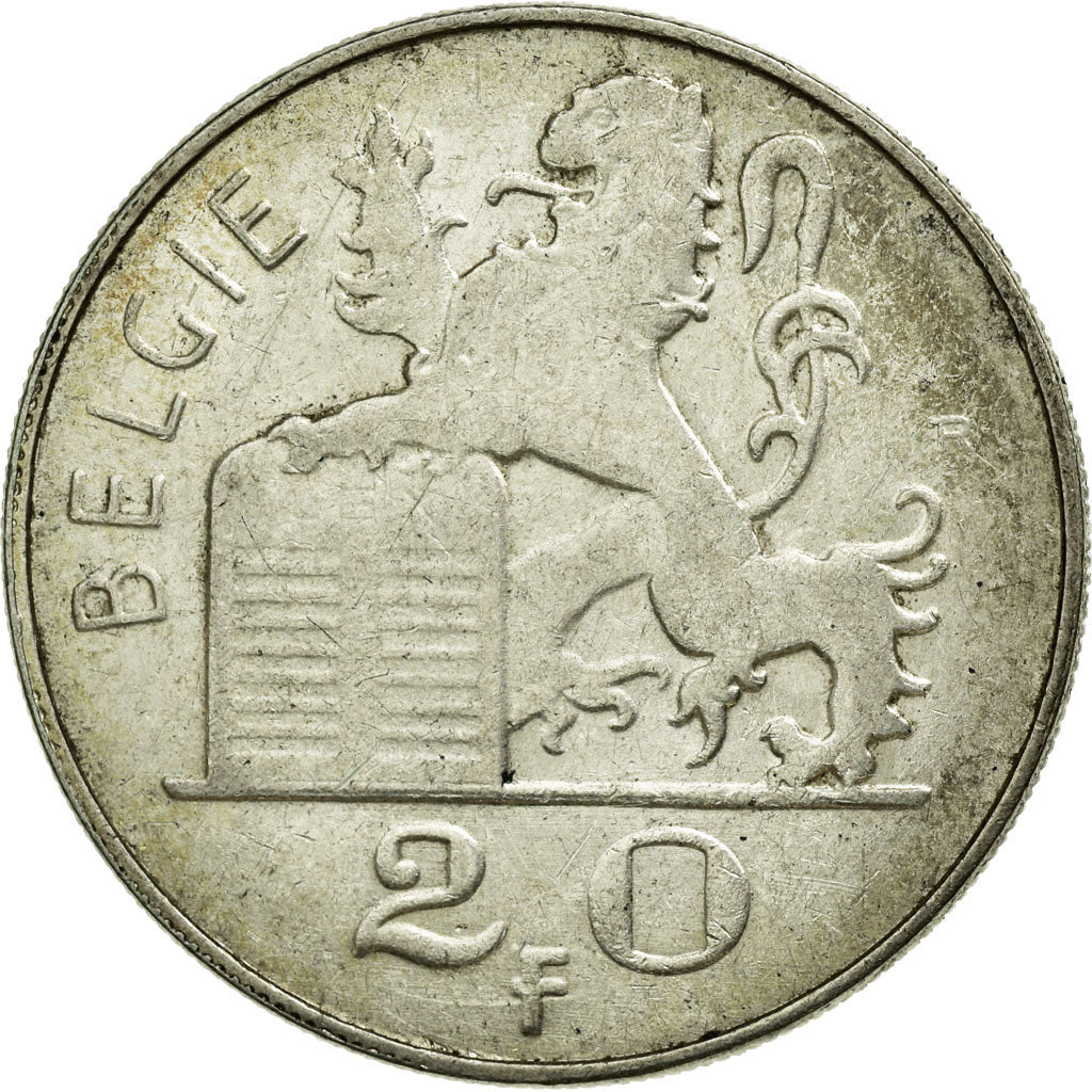 Coin, Belgium, 20 Francs, 20 Frank, 1953, EF(40-45), Silver, KM:141.1