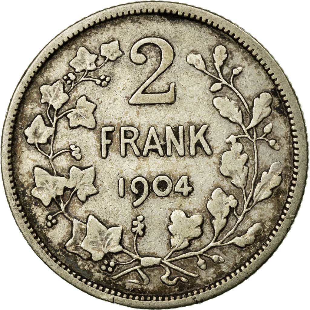 Coin, Belgium, 2 Francs, 2 Frank, 1904, VF(20-25), Silver, KM:59