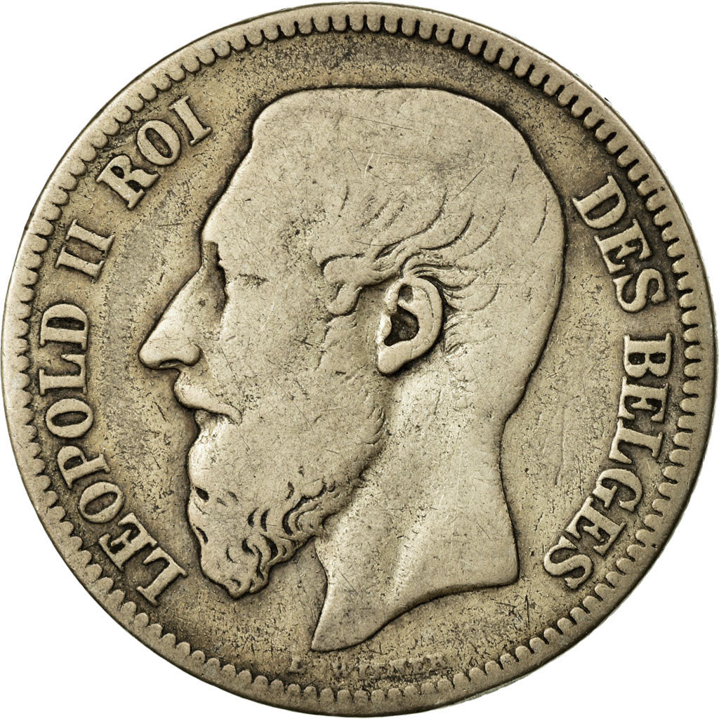 Moneta, Belgio, Leopold II, 2 Francs, 2 Frank, 1867, B+, Argento, KM:30.2