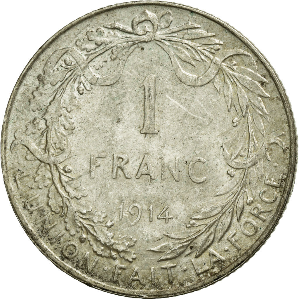 Coin, Belgium, Franc, 1914, VF(30-35), Silver, KM:72