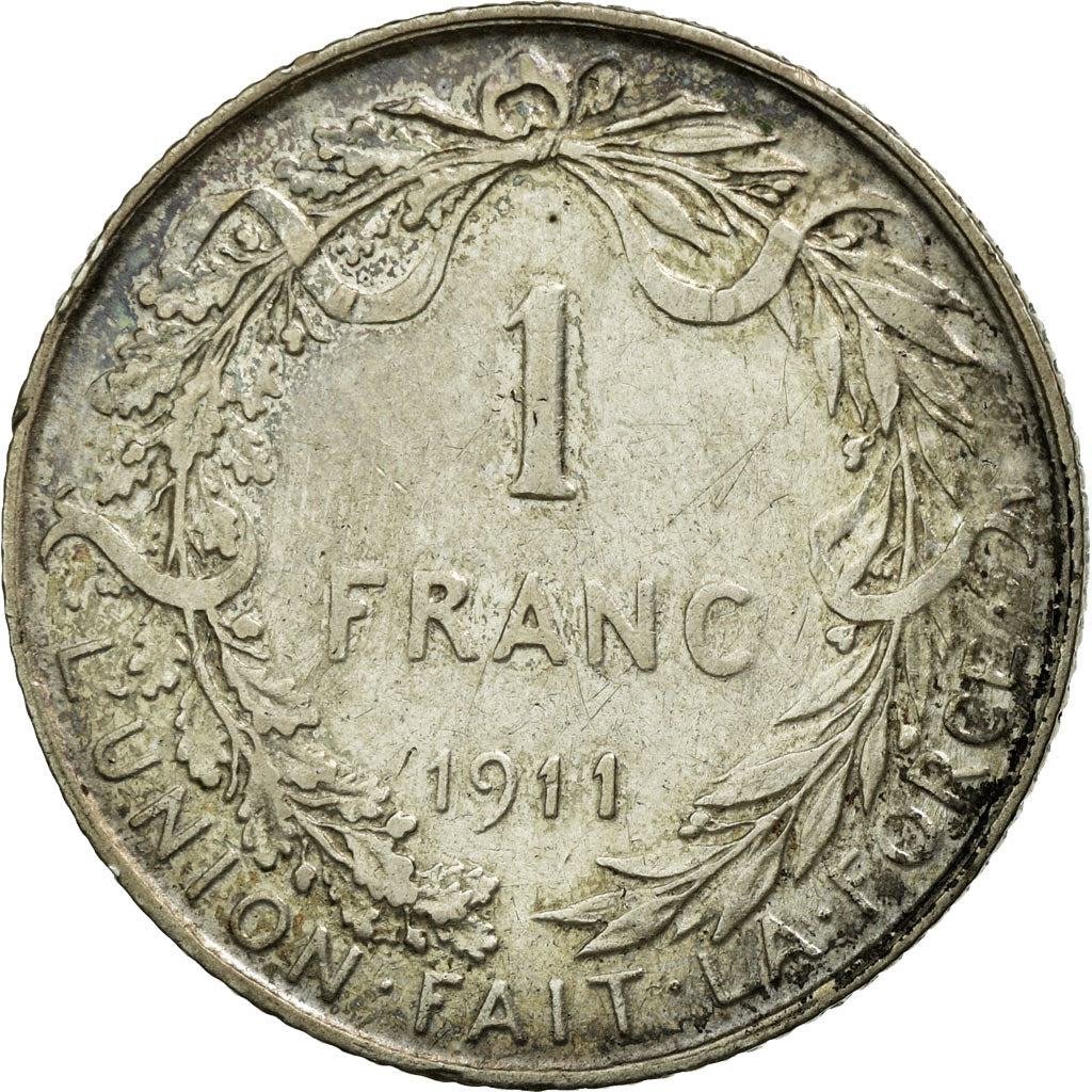 Coin, Belgium, Franc, 1911, EF(40-45), Silver, KM:72