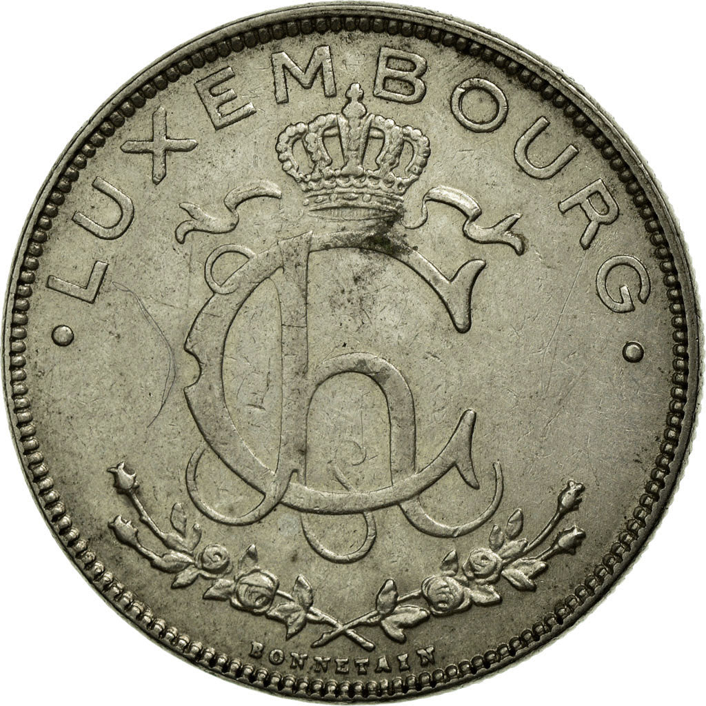 Coin, Luxembourg, Charlotte, 2 Francs, 1924, VF(30-35), Nickel, KM:36