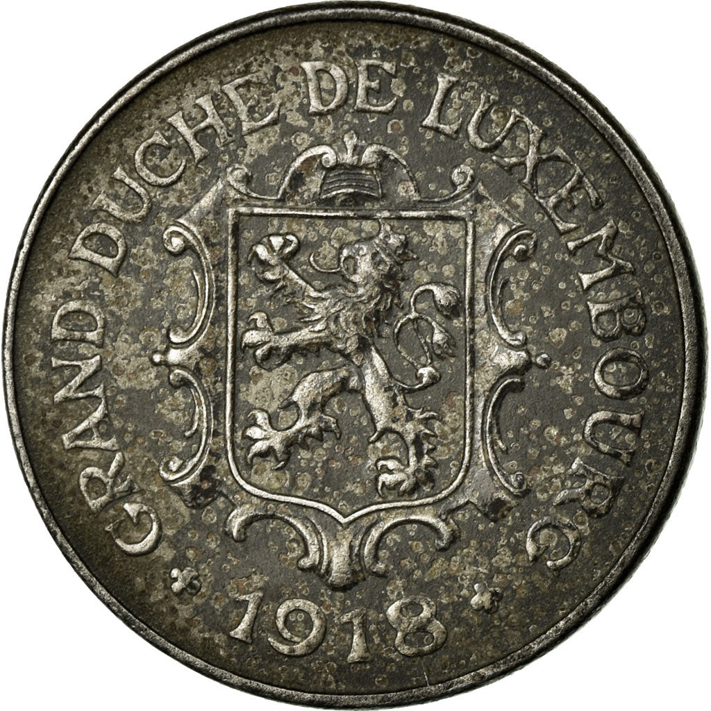 Coin, Luxembourg, Charlotte, 10 Centimes, 1918, EF(40-45), Iron, KM:31
