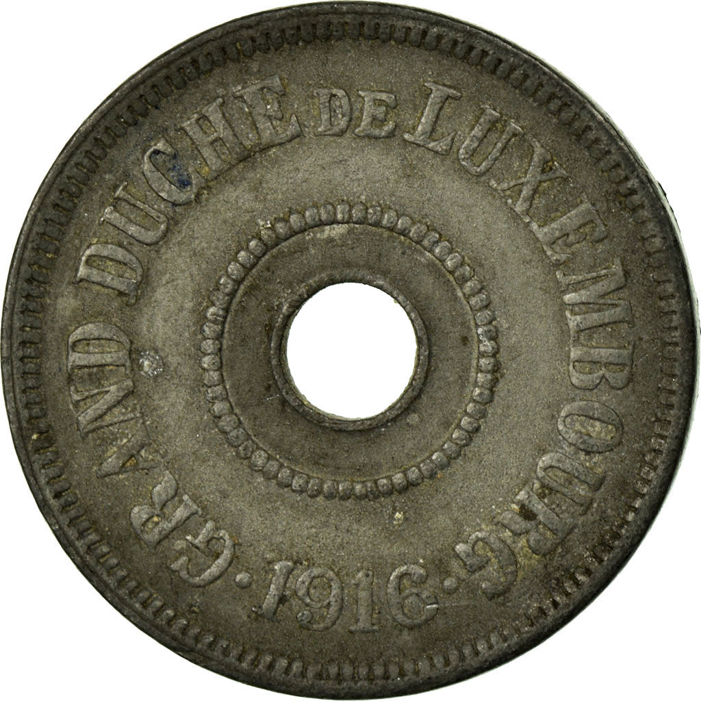 Coin, Luxembourg, Charlotte, 25 Centimes, 1916, EF(40-45), Zinc, KM:29