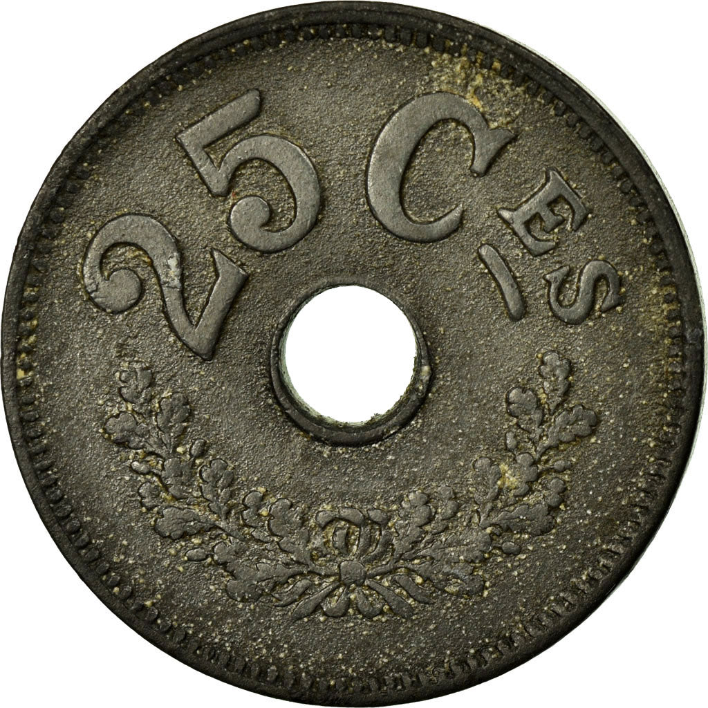 Coin, Luxembourg, Charlotte, 25 Centimes, 1916, EF(40-45), Zinc, KM:29