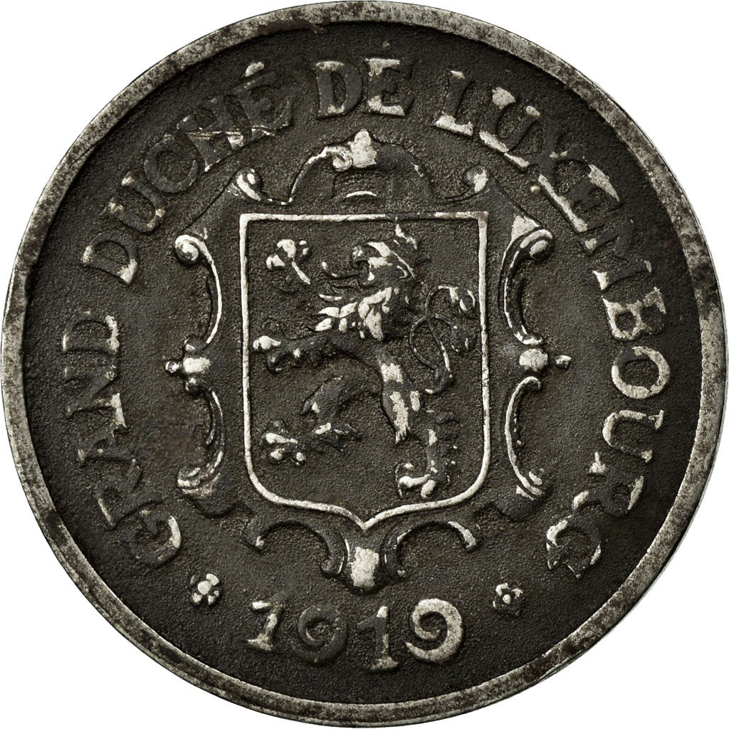 Coin, Luxembourg, Charlotte, 25 Centimes, 1919, VF(20-25), Iron, KM:32